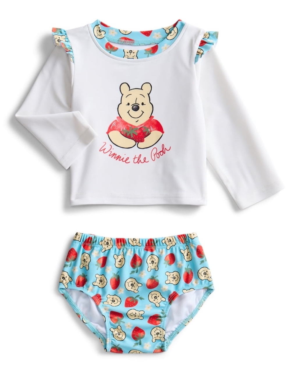 Disney Winnie the Pooh White & Light Blue Two-Piece Swim Set